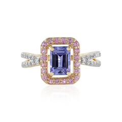 Gouden ring met een tanzaniet