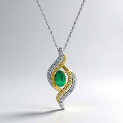 Collana in oro con Smeraldo Zambia AAA