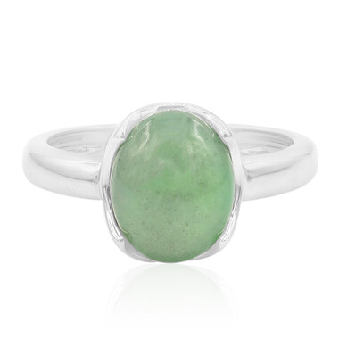 Bague en argent et Jadéite Verte (Annette)