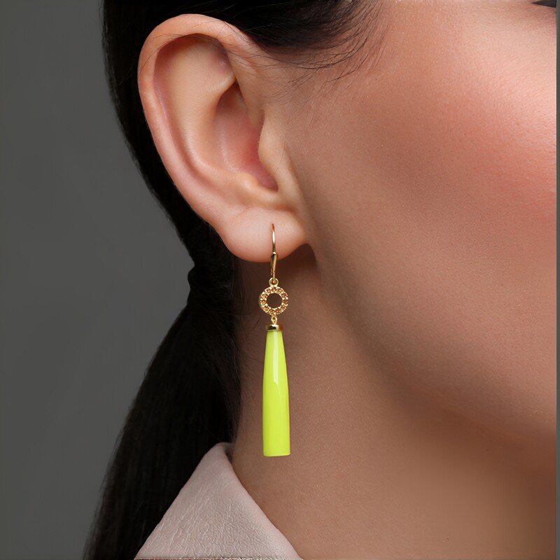 Orecchini in argento con Calcedonio Giallo (KM by Juwelo)