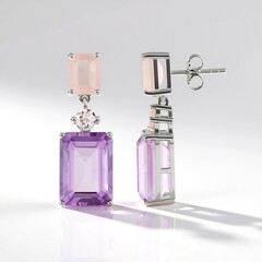 Orecchini in argento con Ametista Rose de France