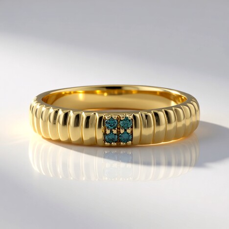 Anello in oro con Diamante Blu I3 (de Melo Gold)