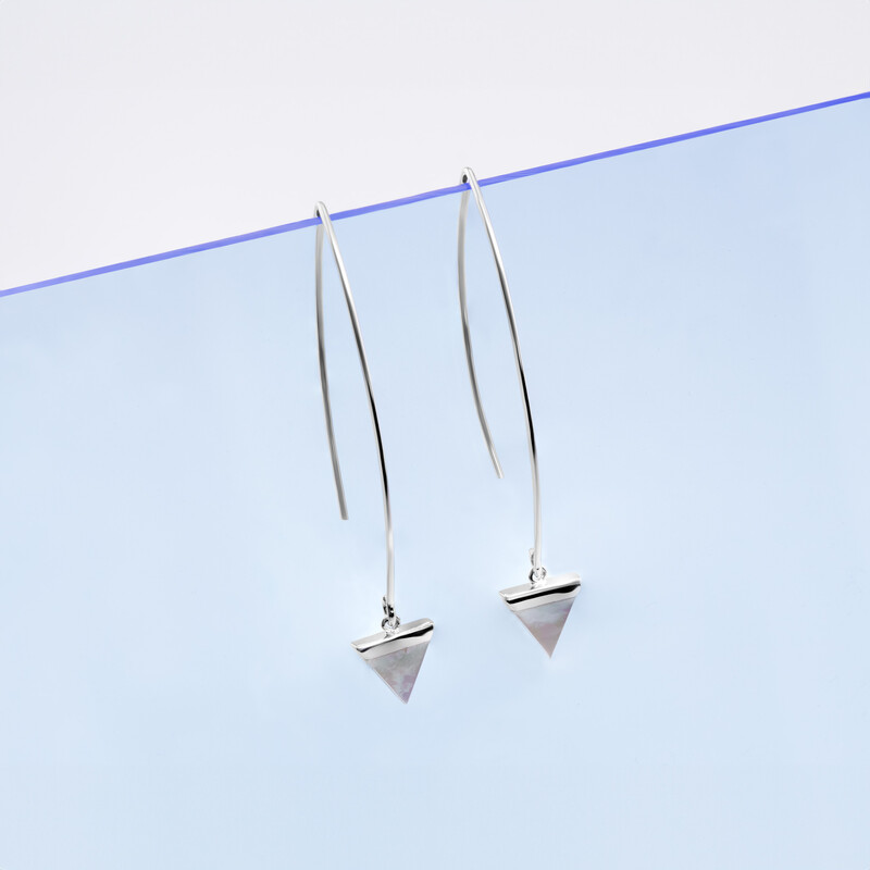 Perlmutt-Silberohrringe