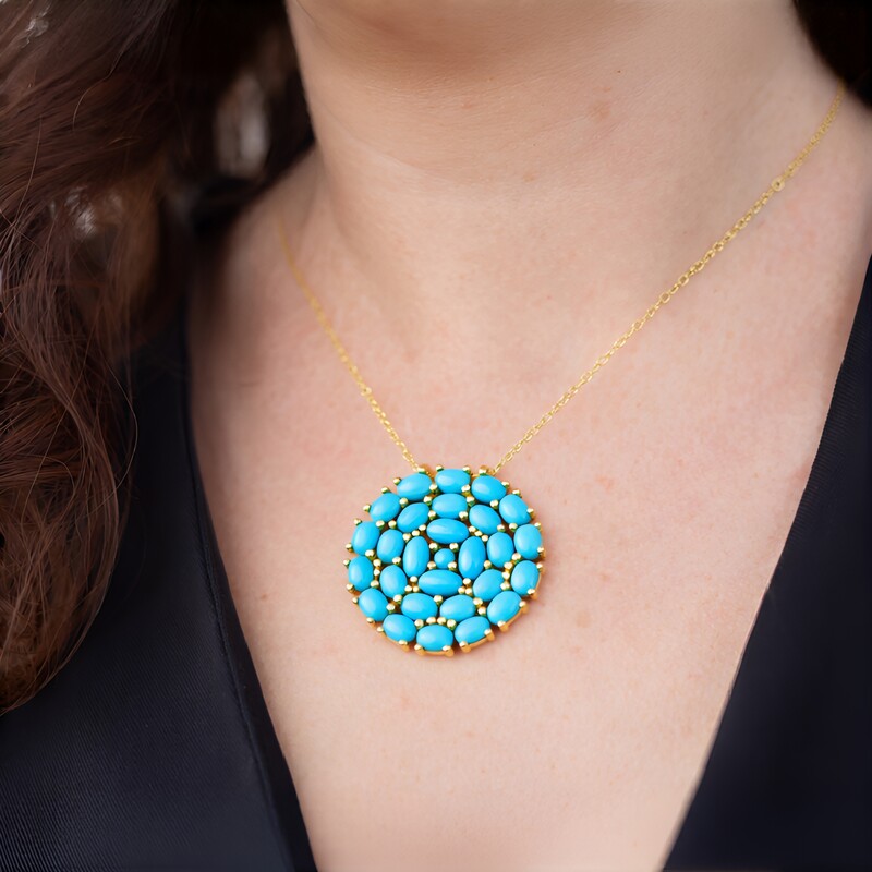 Sleeping Beauty-Türkis-Silberhalskette (Faszination Türkis)