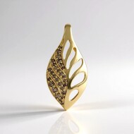 Gouden hanger met I2 Champagne Diamanten (de Melo Gold)