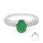 Zilveren ring met een Bahia-smaragd