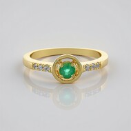 Russian Emerald Silver Ring