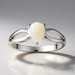 Anello in argento con Opale Bianco