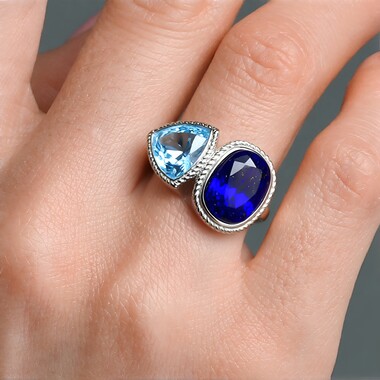 Anillo en plata con Lapislázuli (MONOSONO COLLECTION)