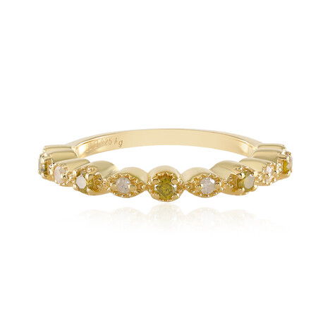 Gelber I3 Brillant-Silberring