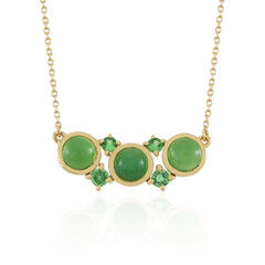 Zilveren halsketting met chrysopraasstenen