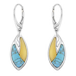 Pendientes en plata con Ámbar báltico Milky (dagen)