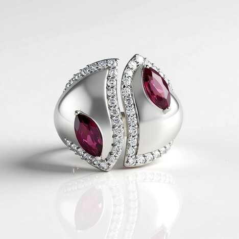 Anello in argento con Rodolite Lampone (de Melo Essence)