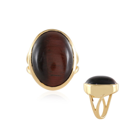 Rotes Tigerauge-Silberring