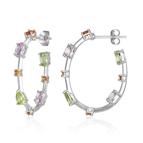 Edelstein-Silberohrringe