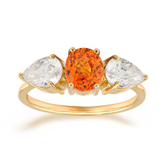 9K Ban Ka Cha Orange Sapphire Gold Ring