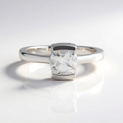Bague en argent et Topaze blanche