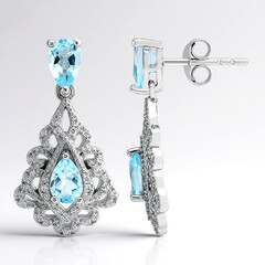 Orecchini in argento con Topazio Blu Cielo