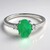 Anello placcato in platino con Smeraldo Bahia