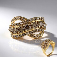 Anello in oro con Diamante Champagne I2 (de Melo Gold)