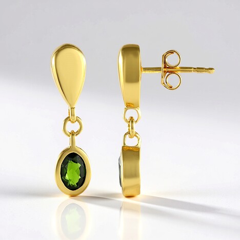 Orecchini in argento con Diopside Russo