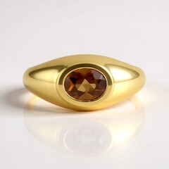 Bague en argent et Zircon jaune canari (Adela Silber)