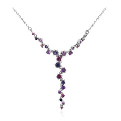 Zilveren halsketting met amethisten