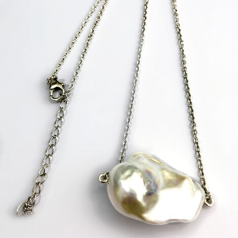 Collana in argento con Perla di Acqua Dolce