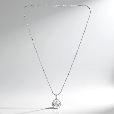 Collana in argento con Topazio Bianco
