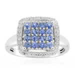 Blauer Ceylon-Saphir-Silberring