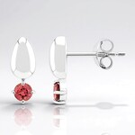 Orecchini in argento con Tormalina Rosa Brasiliana (Pallanova)