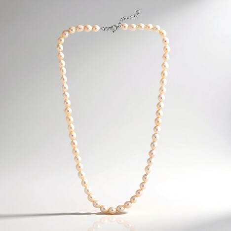 Collana in argento con Perla d'Acqua Dolce Bianca (TPC)
