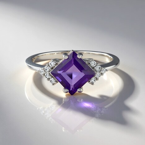 Anello in argento con Ametista del Marocco