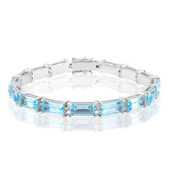 Himmelblauer Topas-Silberarmband