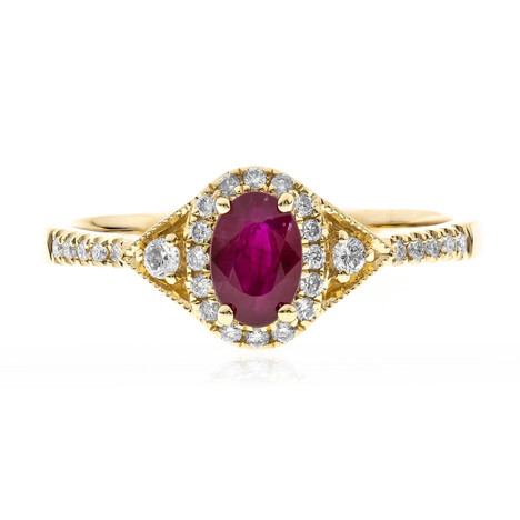 Anello in oro con Rubino Mozambico AAA (CIRARI)