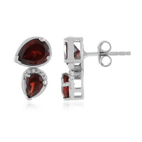 Pendientes en plata con Granate de Mozambique