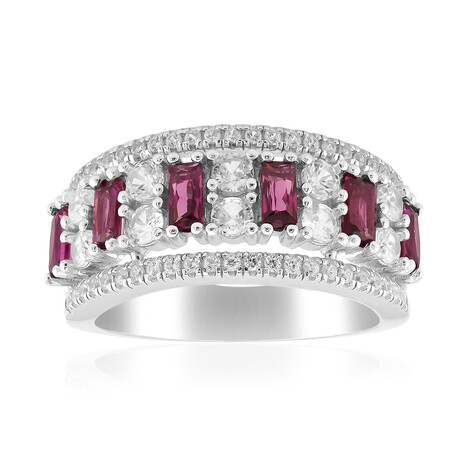 Zilveren ring met rhodolieten