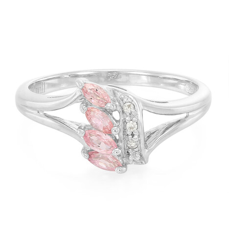 Zilveren ring met Padparadscha saffieren