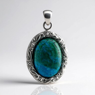 Pendentif en argent et Chrysocolle (Art of Nature)