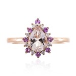 Gouden ring met een AAA Morganiet (CIRARI)