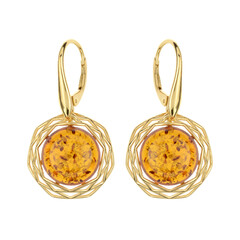 Baltischer Cognac-Bernstein-Silberohrringe (dagen)