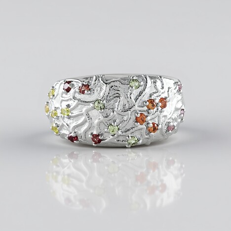 Anello in argento con Zaffiro Fancy (SAELOCANA)