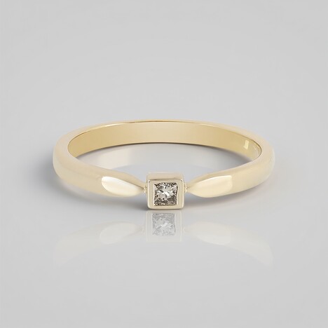 Anello in argento con Diamante Cioccolato I2