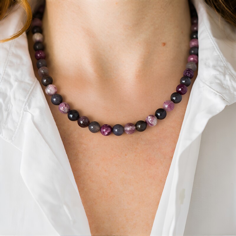 Collana in argento con Agata Color Argento