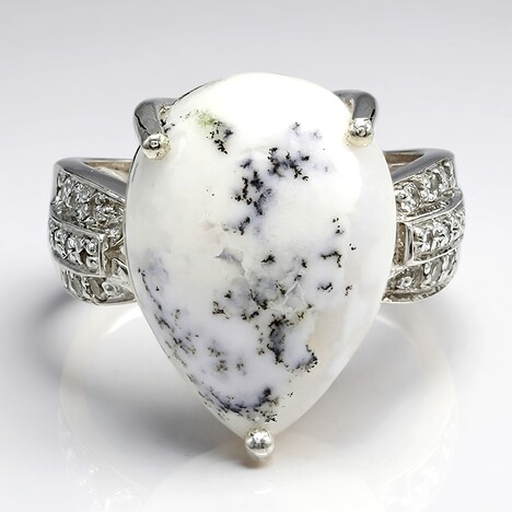 Anello in argento con Agata Dendritica