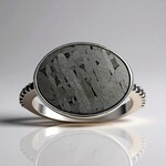 Anello in argento con Meteoriti di Aletai