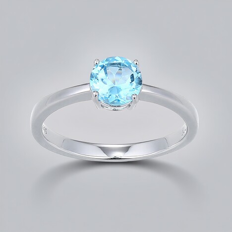 Anello in argento con Topazio Blu Svizzero