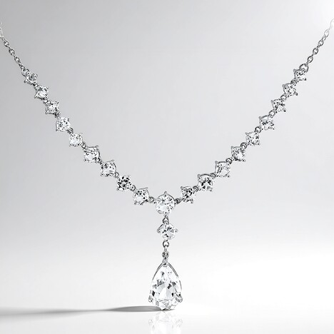 Collana in argento con Topazio Bianco