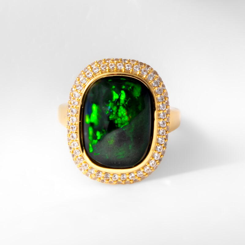 Mezezo-Opal-Silberring (Adela Silber)