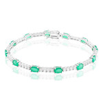 Bracelet en argent et Agate verte